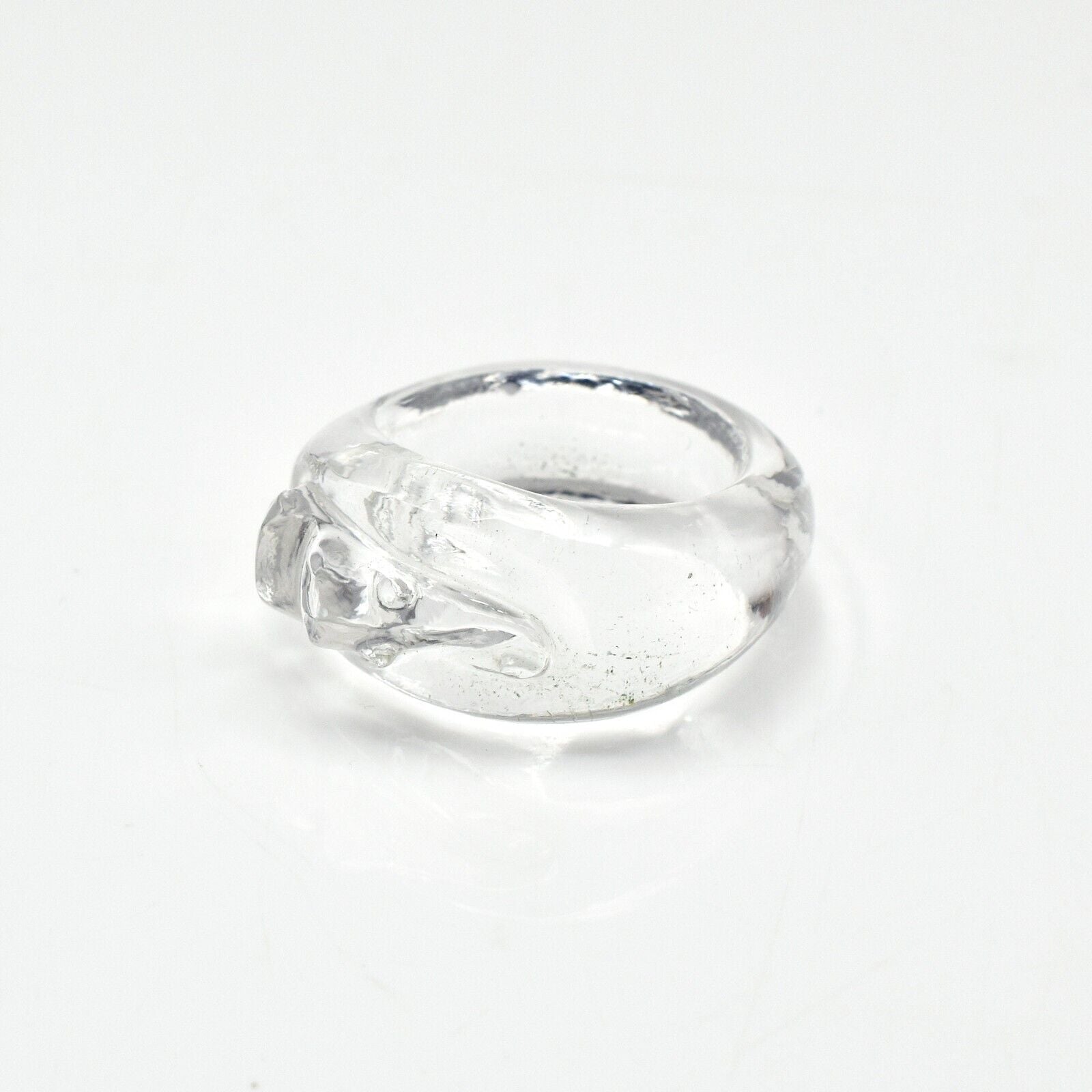Natural Rock Crystal Quartz Carved Ganesha 41 Ct Fashion Gemstone Men Women Ring