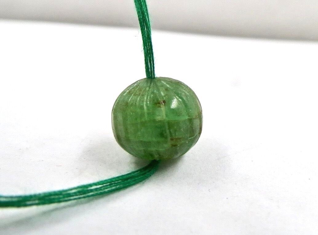 NATURAL OLD MINES EMERALD CARVED BEAD 18 CARATS GEMSTONE FOR DESIGNING