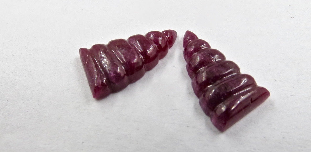Certified Natural Ruby Carved Earring Pair 19.92ct Gemstone Designing For Women