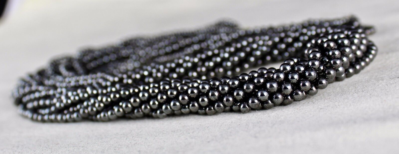 NATURAL HEMATITE BEADS 9 LINE 23 INCH 725 CARATS ROUND GEMSTONE LADIES NECKLACE