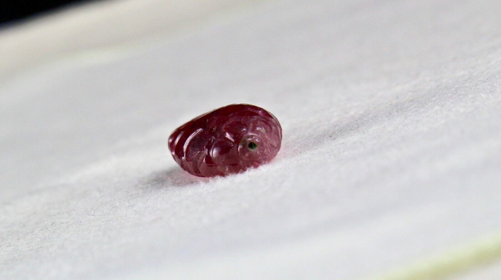 Natural Tourmaline Carved Cabochon Drilled Bead 17.97 Ct Gemstone For Pendant