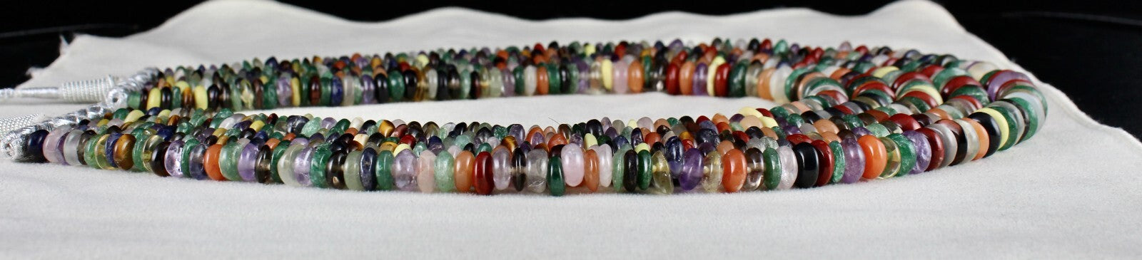 Vintage Multi Semi Precious Gemstone Beads Necklace 1576 Ct For Fashion