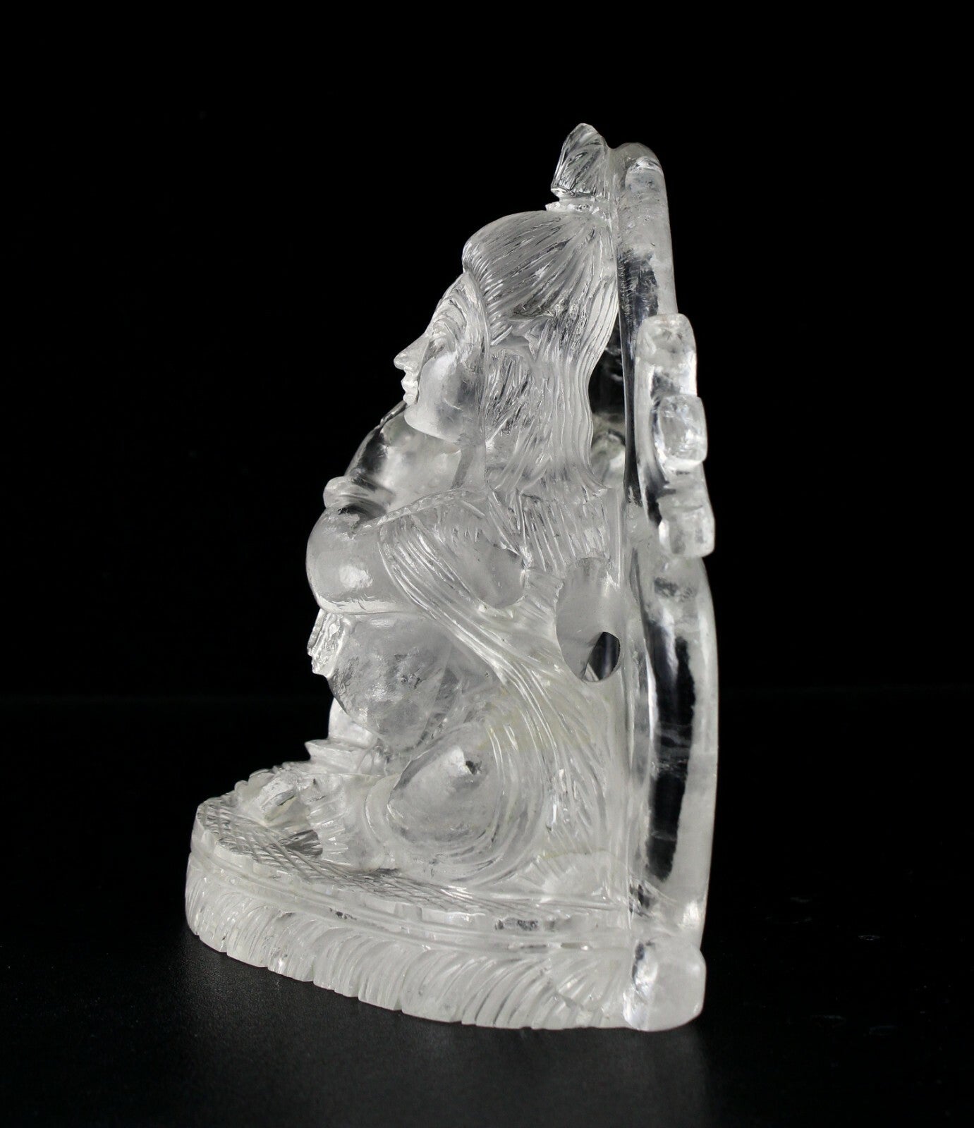 Certified Spiritual Natural Rock Crystal Quartz Lord Krishna 3965ct Gem Statue