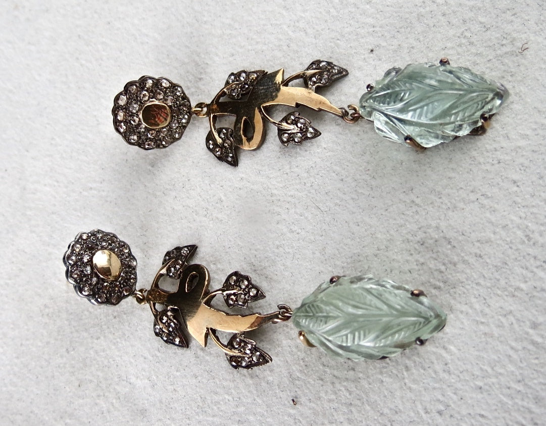 Certified Natural Blue Aquamarine 10ct Natural Diamond Sterling Silver Earrings