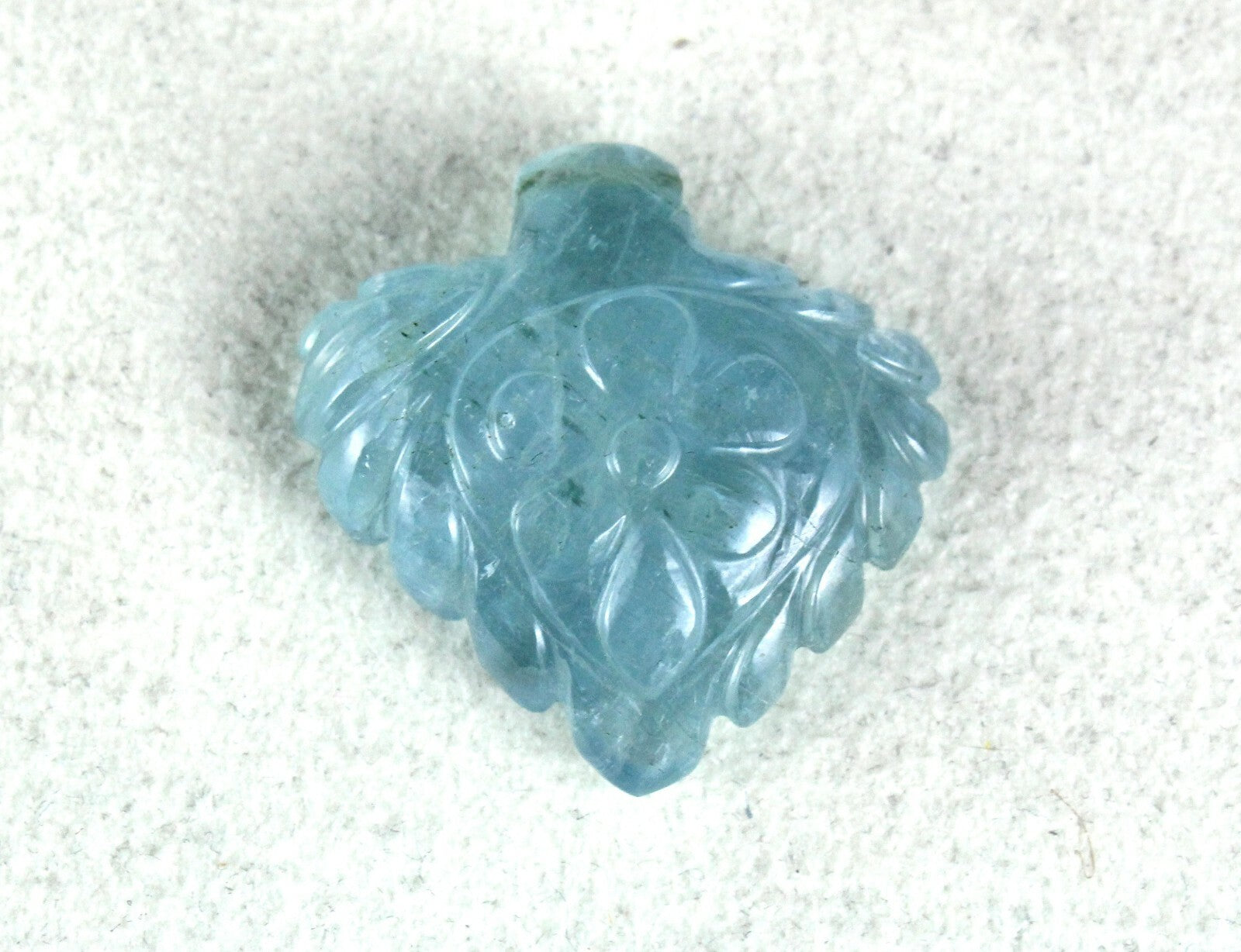 Certified Classic Natural Blue Aquamarine 31.92 Ct Carved Drill Gemstone Pendant