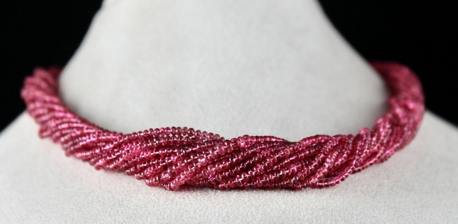 NATURAL UNTREATED SPINEL BEADS ROUND 482 CARATS GEMSTONE LADIES SILVER NECKLACE