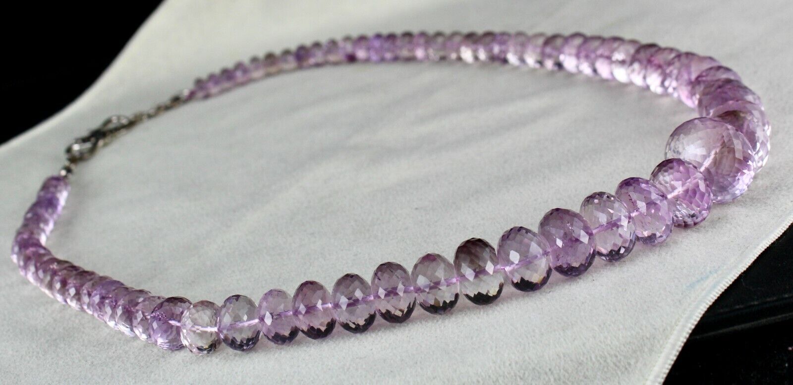 NATURAL PINK AMETHYST BEADS FACETED ROUND 663 CTS GEMSTONE FASHION NECKLACE