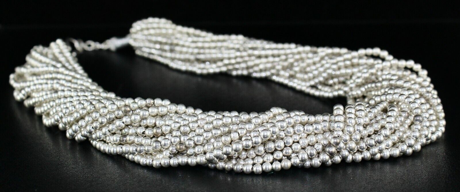ANTIQUE OLD 925 STERLING SILVER ROUND BEADS BUNCH 705 CARATS DESIGNER NECKLACE