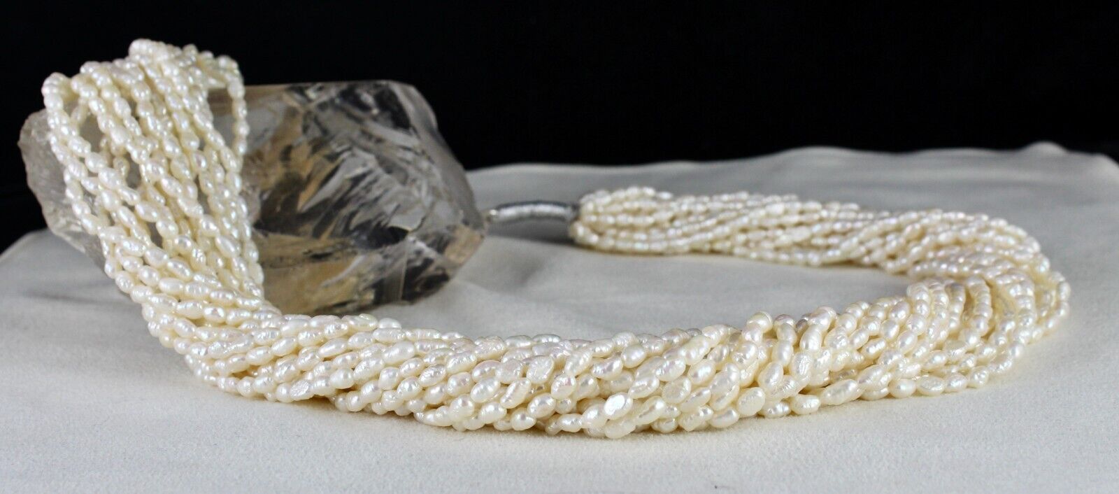 GENUINE FRESH WATER PEARL BEADS FANCY 17 L 802 CARATS GEMSTONE FASHION NECKLACE