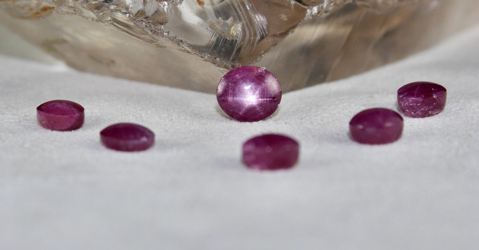 Certified Natural Star Ruby Oval Cabochon 23.09ct 6pc Loose Gemstone Set