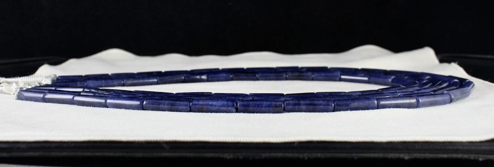 Natural Blue Aventurine 896ct Tube Beads Semi Precious Necklace