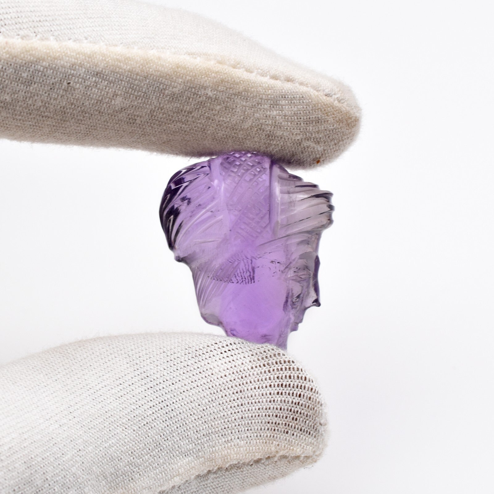 Natural Amethyst 48.58 Ct Engraved Face Cabochon Gemstone Pendant Design