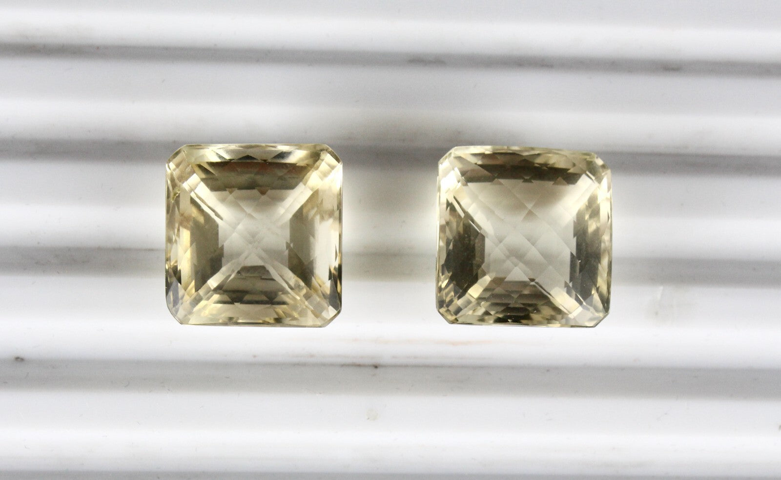 Natural Yellow Citrine Pair 69.50 Ct Square 2 Pcs Loose Gemstone Earring