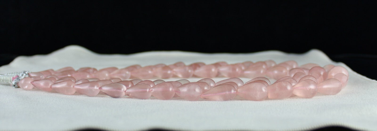 Natural 920 Cts Rose Quartz Beads Drops Cabochon Gemstone Necklace For Women