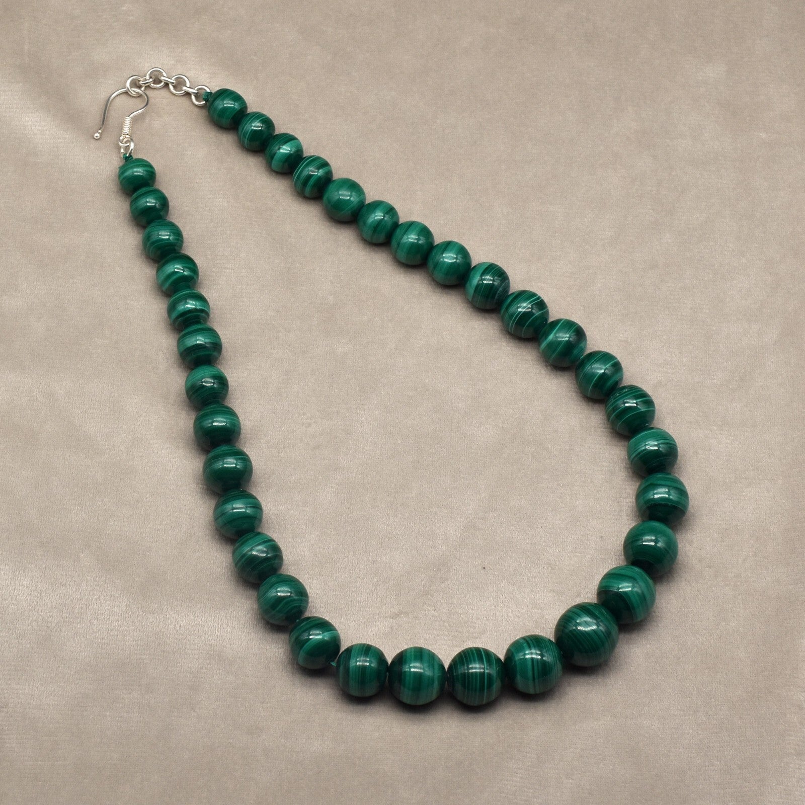 Certified Natural Malachite 908 Ct Semi Precious Gemstone Necklace Beads