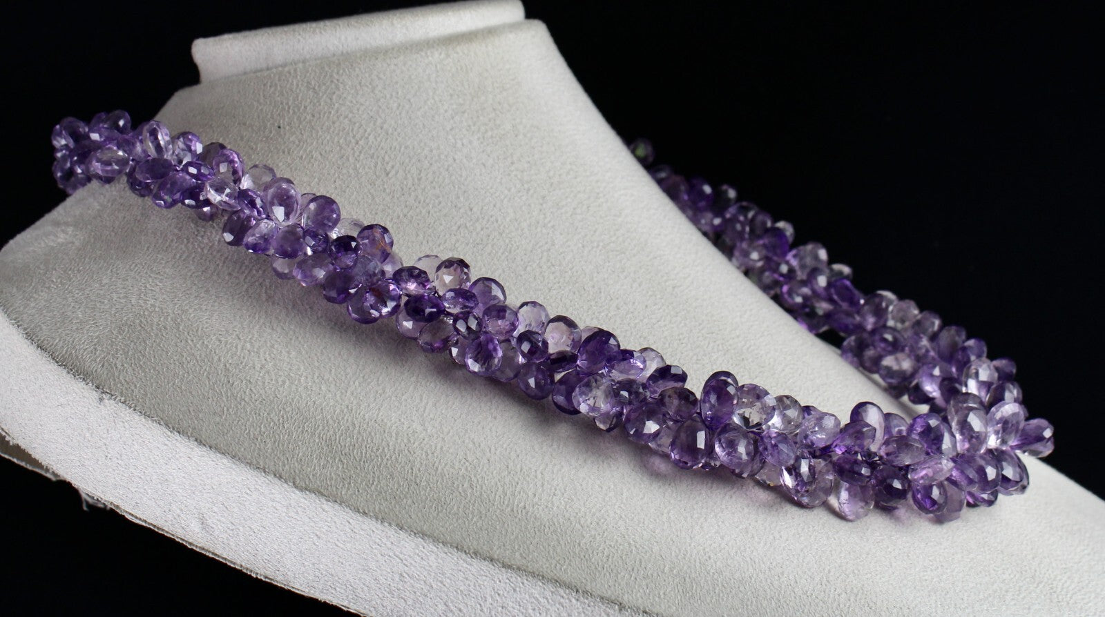 Certified Top Amethyst Beaded Drops 1079 Carats Sterling Silver String Bunch