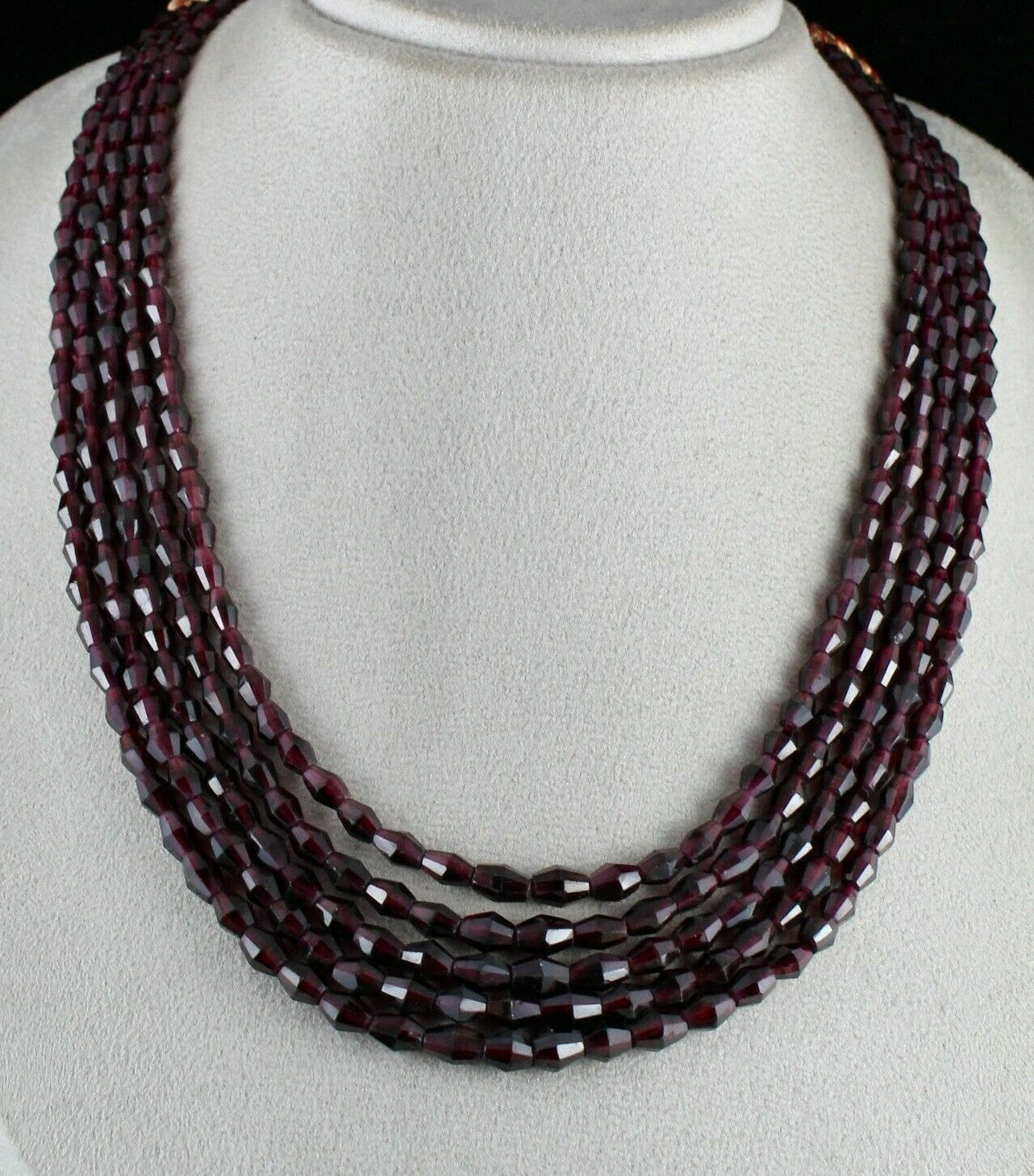 Natural Garnet Beads Fancy Faceted Necklace 625 Ct Gemstone Fashion