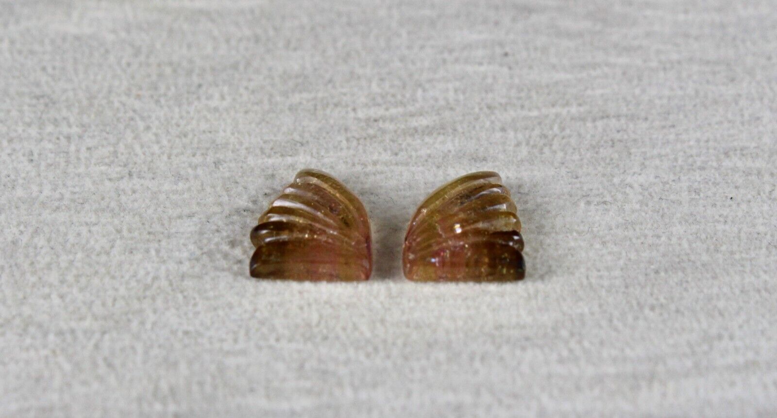 NATURAL MULTI COLOR TOURMALINE CARVED 2 PC 7.70 CT GEMSTONE FOR PENDANT EARRING