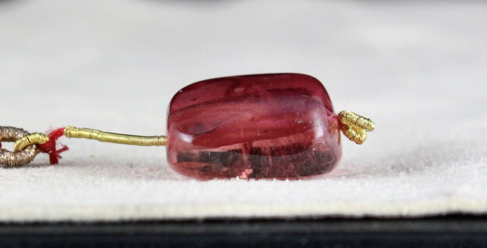 NATURAL PINK TOURMALINE RUBELLITE SQUARE BEAD 31.28 CTS GEMSTONE HANGING PENDANT