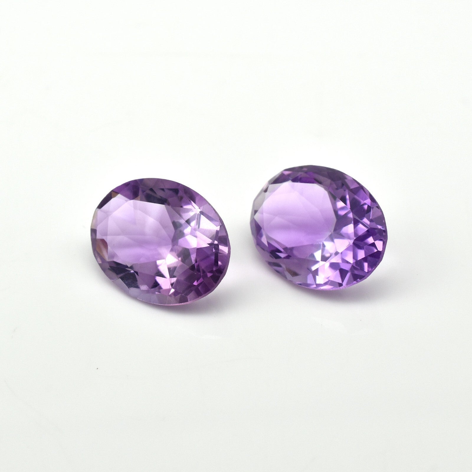 Natural Amethyst Oval Purple Gemstone Pair 29.54 Ct 20x15mm Earring Design