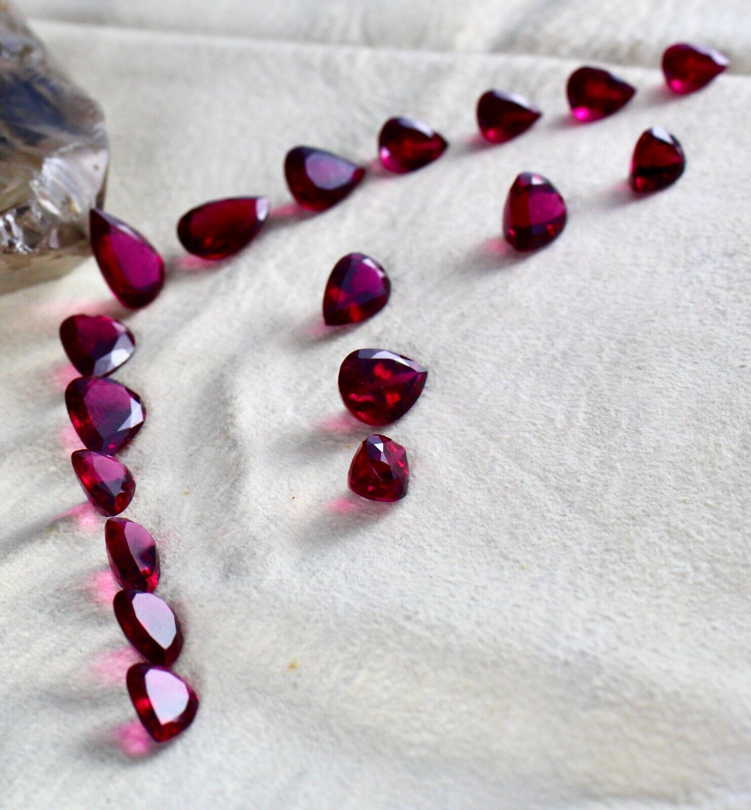 Natural Rubellite Pink Tourmaline Pear Cut 18 Pc 61.20 Ct Loose Gemstone Set