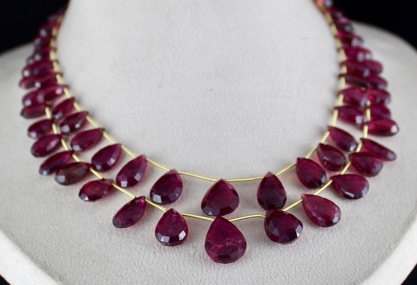 Natural Pink Tourmaline Rubellite Beaded Drop 282 Ct Gemstone Fashion Necklace