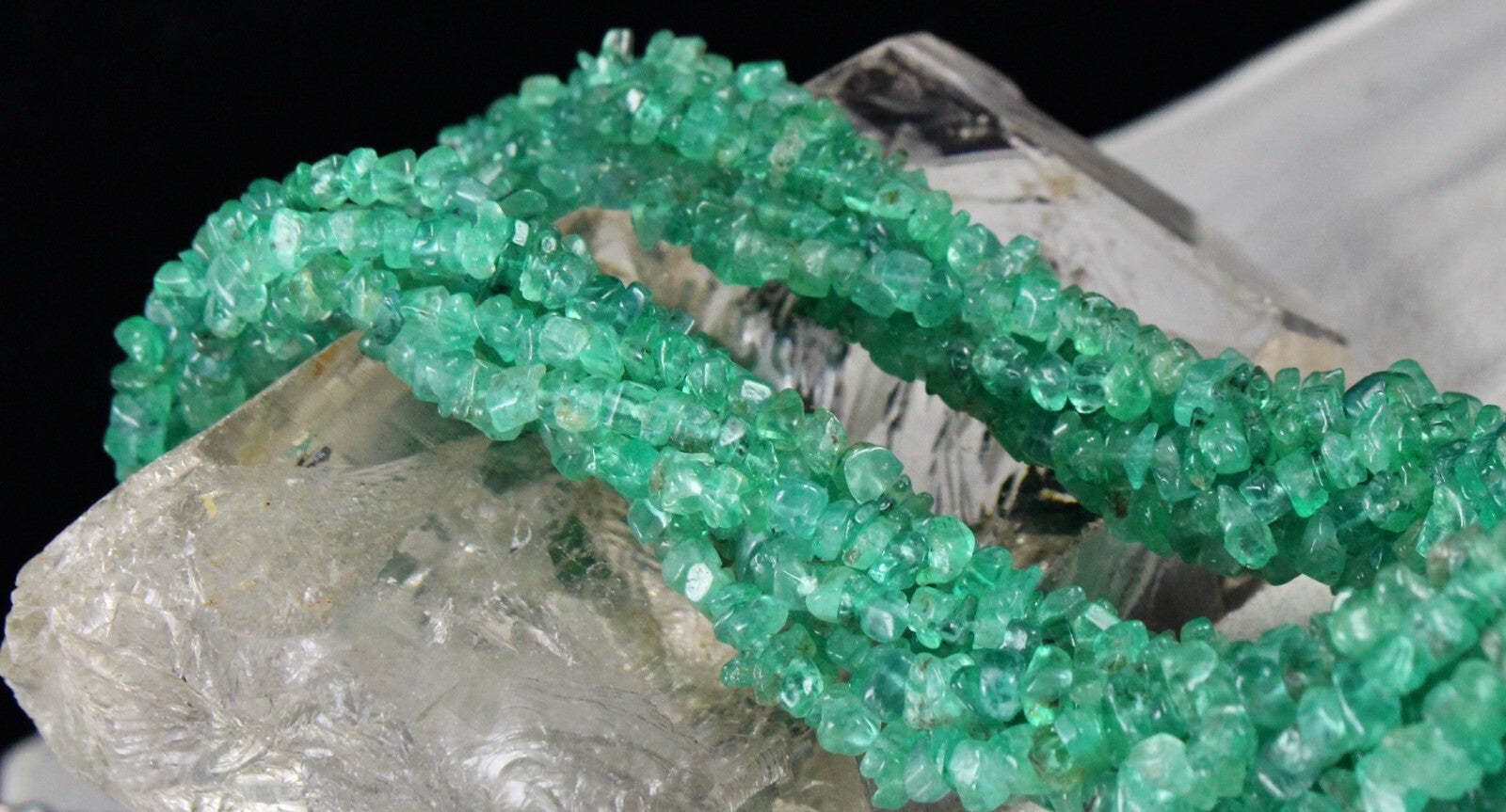 Certified Natural Emerald Beads Necklace 542Ct Colombian Gemstone Silver Jewelry