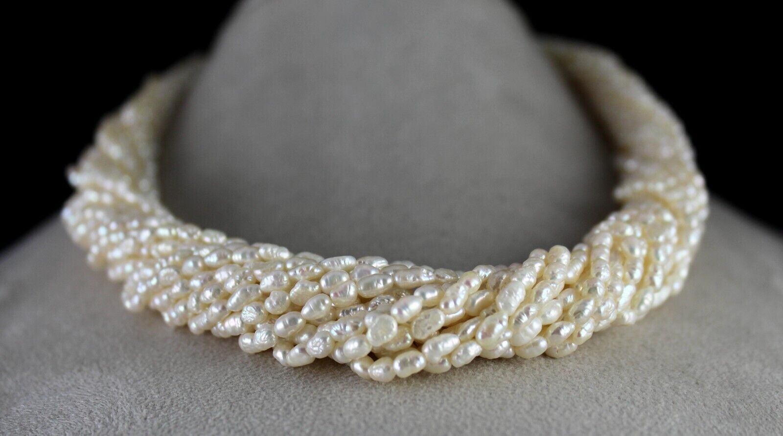 GENUINE FRESH WATER PEARL BEADS FANCY 17 L 802 CARATS GEMSTONE FASHION NECKLACE