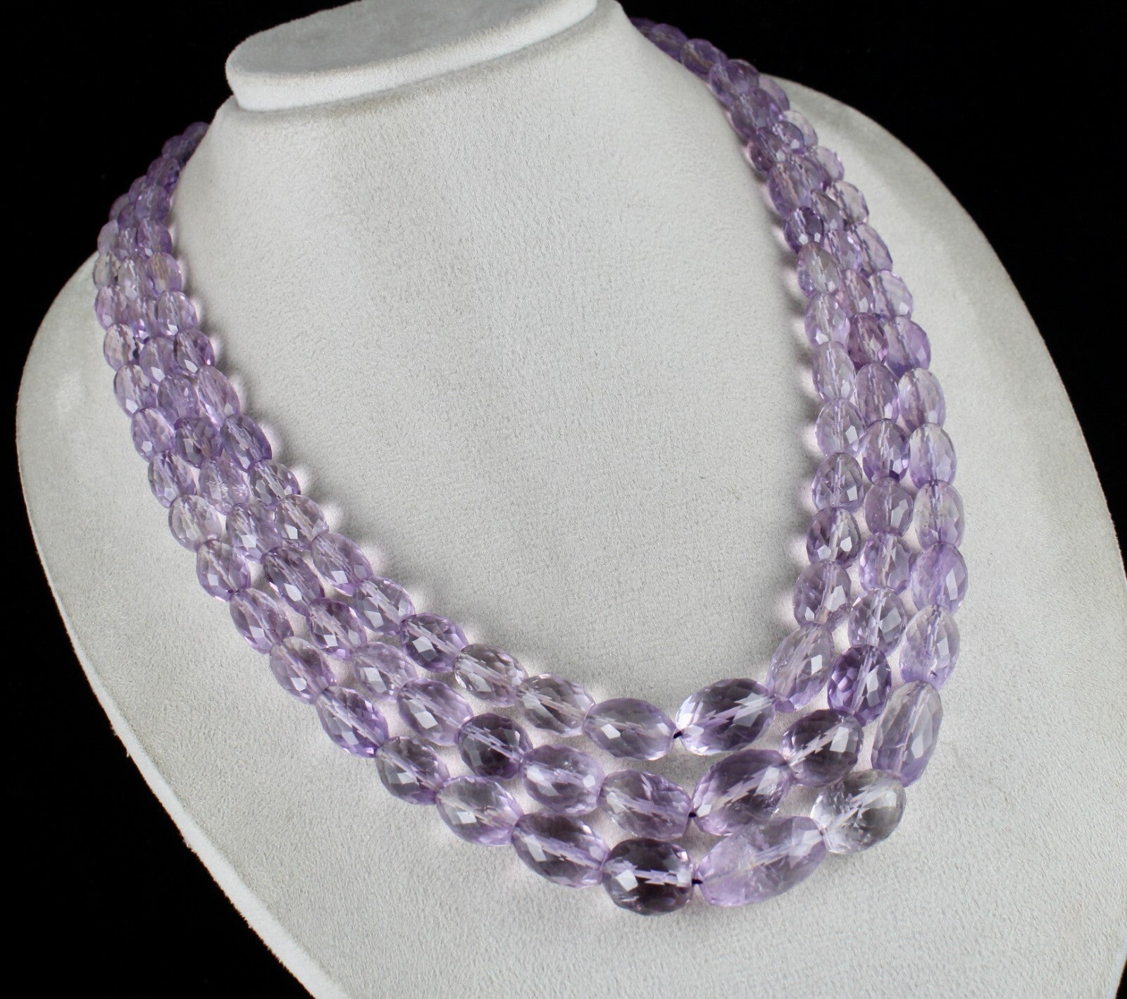 Certified Natural Amethyst 1164ct Beads Long Faceted Gemstone Fine Necklace