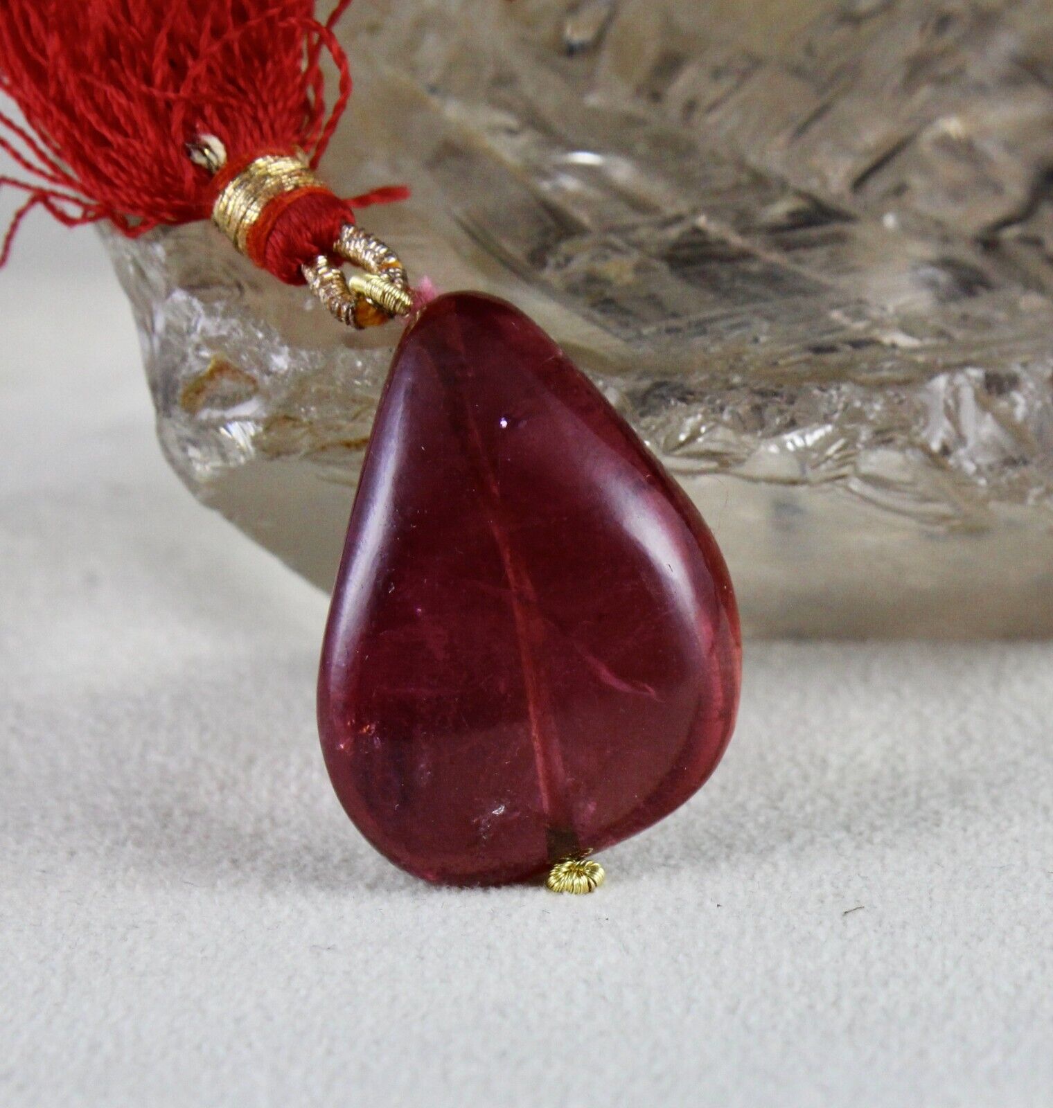 Natural Pink Tourmaline Rubellite Tumble Bead 56.70 Ct Design Drilled Pendant