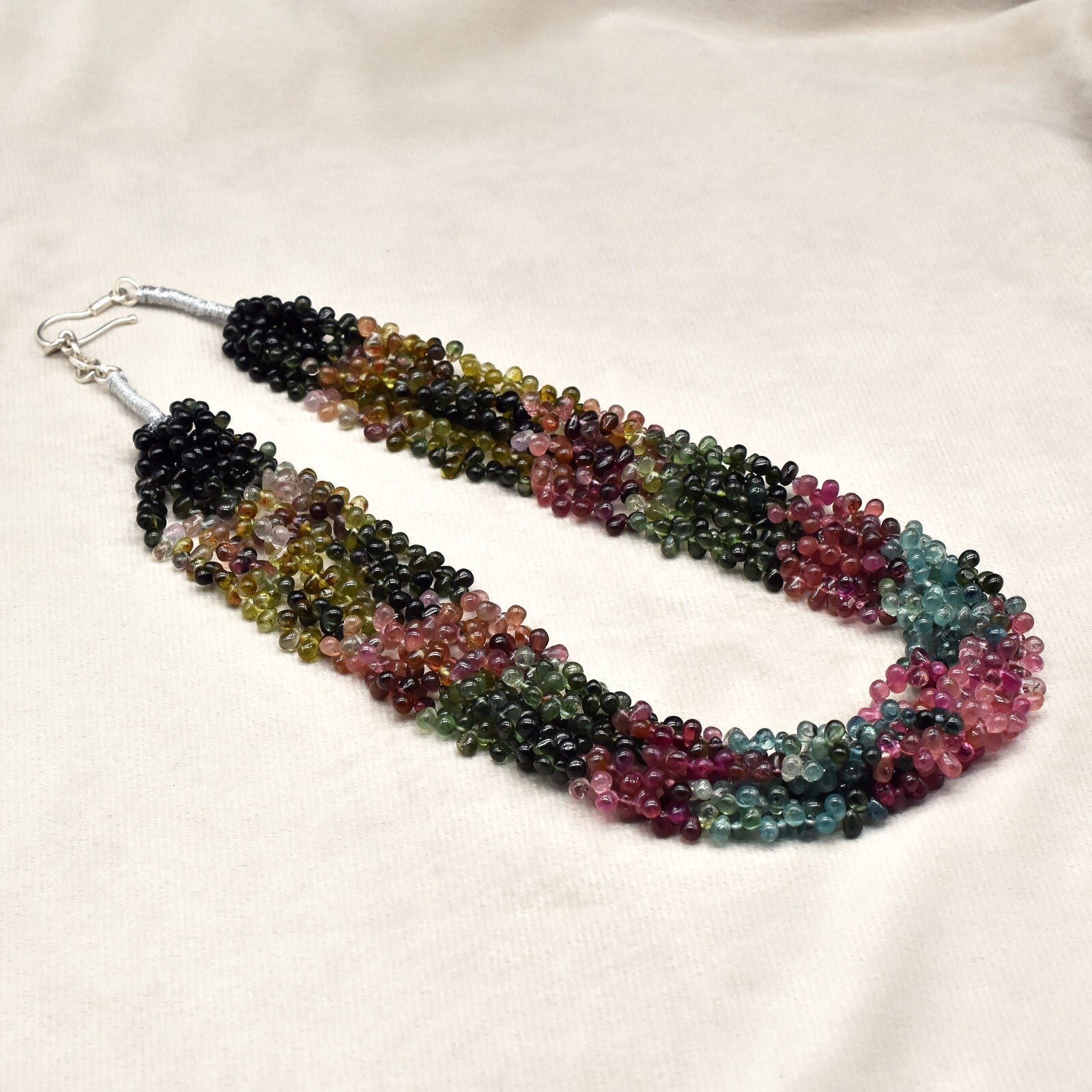 Certified Natural Multi Tourmaline Teardrop 566 Ct Gemstone Necklace For Women