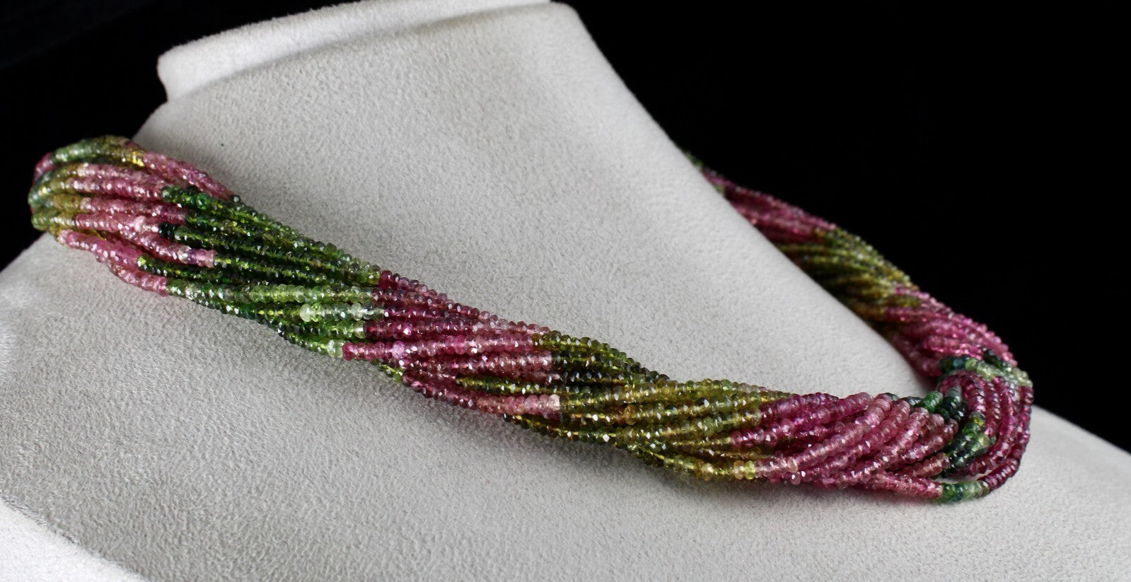 Certified Natural Multi Tourmaline 675 Ct Faceted Gemstone Necklace For Women