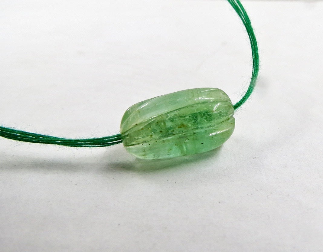 Certified Natural Emerald 18x11mm Bead Carved 13.72 Ct Pendant For Women