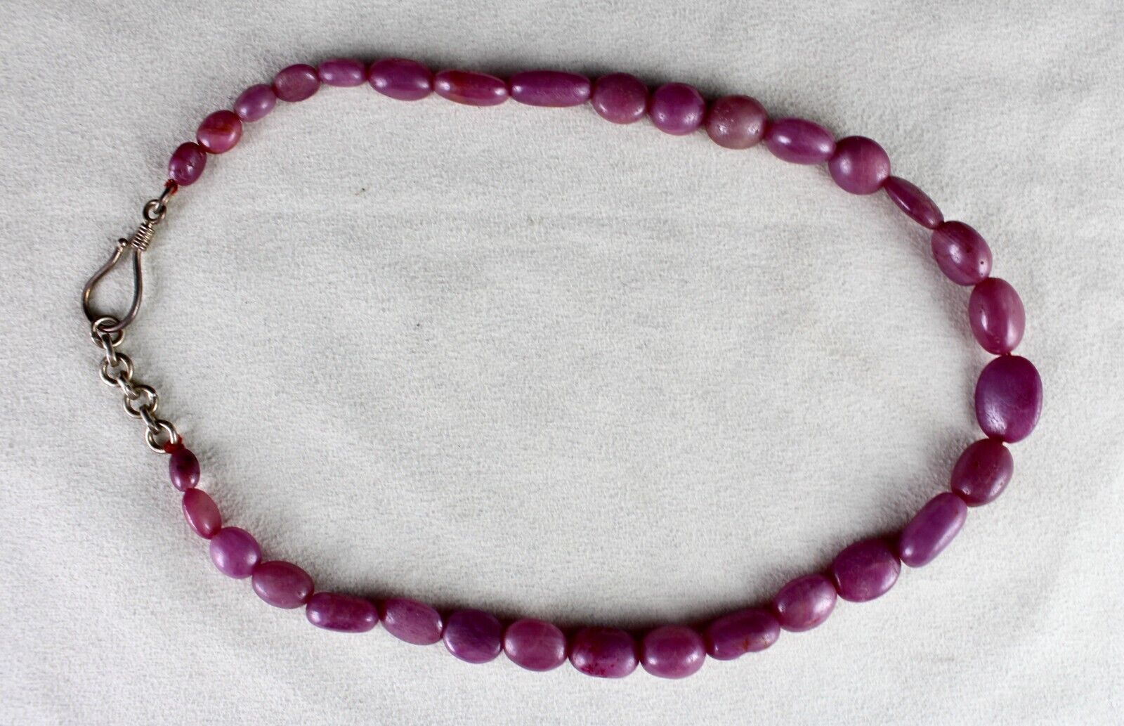 Natural Untreated Ruby Beads Nugget 1 L 263 Ct Gemstone Silver Fashion Necklace