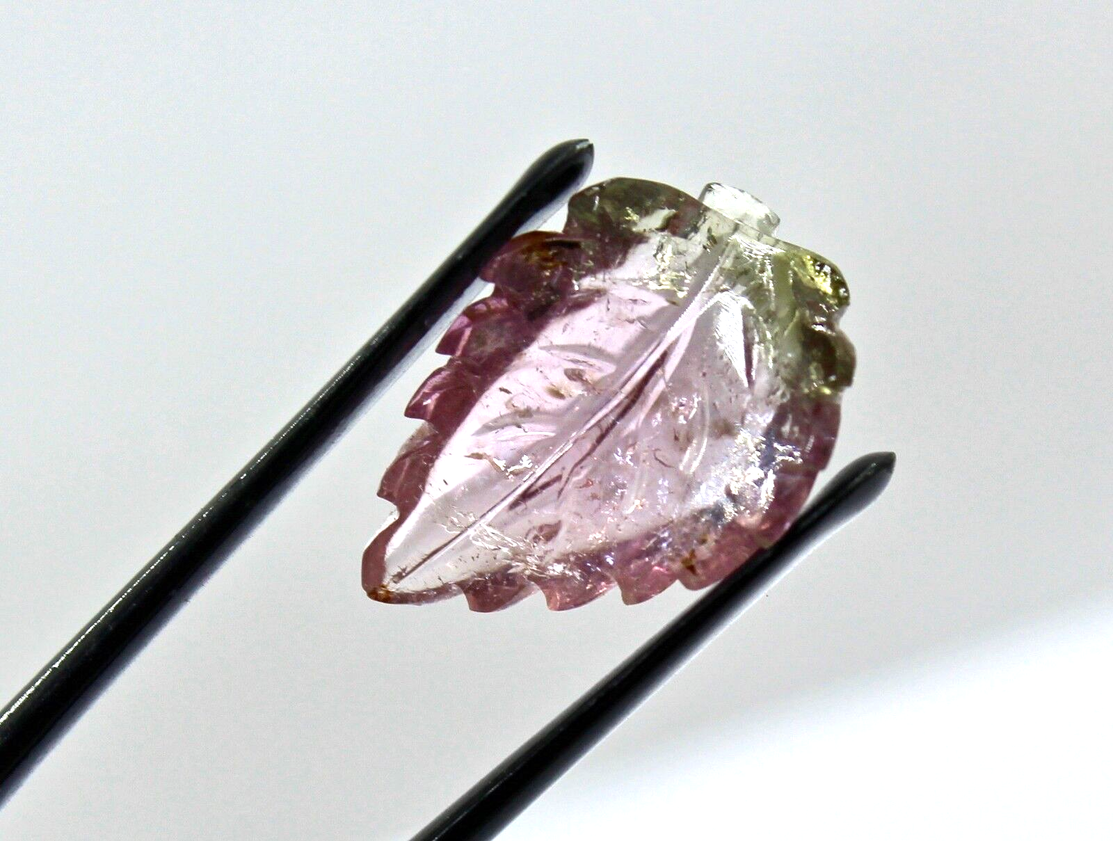 Natural Multi Tourmaline Carved Leaf Gemstone 8.06 Ct For Ring & Pendant