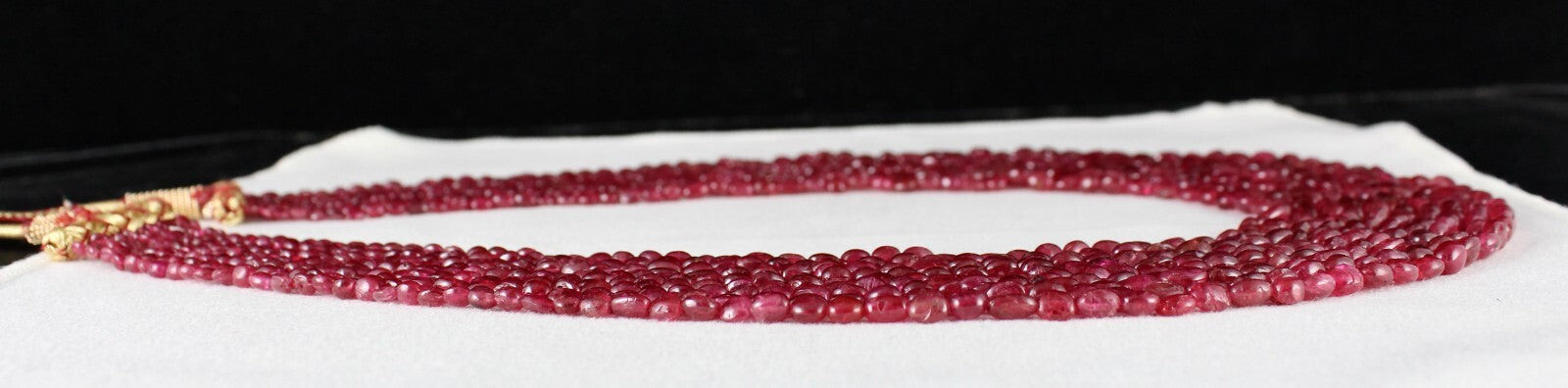 Certified Natural Red Spinel Cabochon Beads Necklace 521 Ct Precious Gemstone