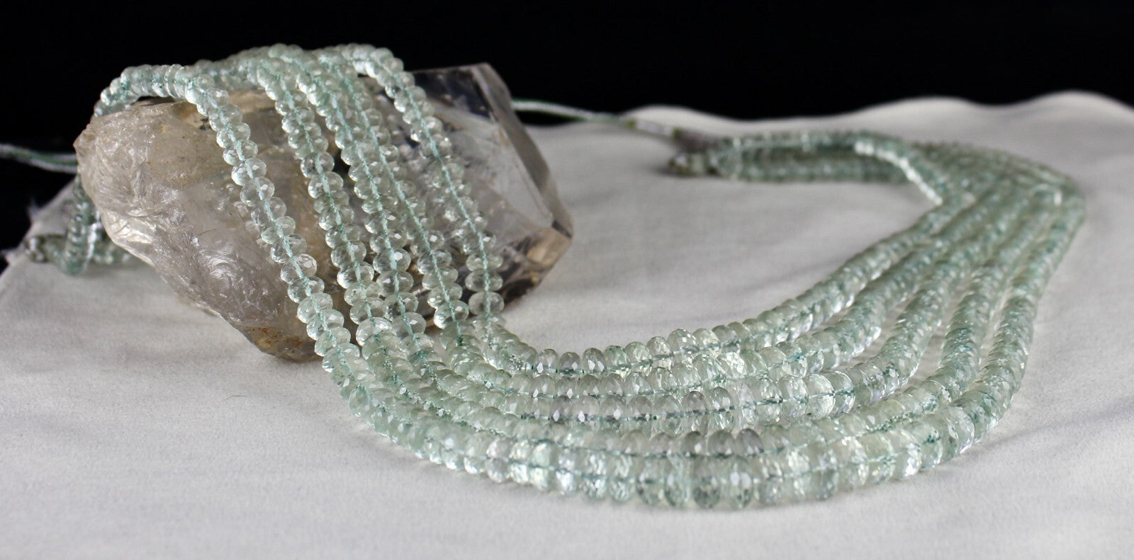 Certified Green Amethyst Faceted Round 935 Ct Beads Fashion Necklace For Women