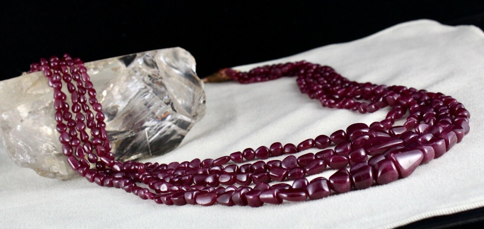 NATURAL UNTREATED RUBY BEADS UNEVEN TUMBLE 5 L 715 CTS GEMSTONE FINEST NECKLACE