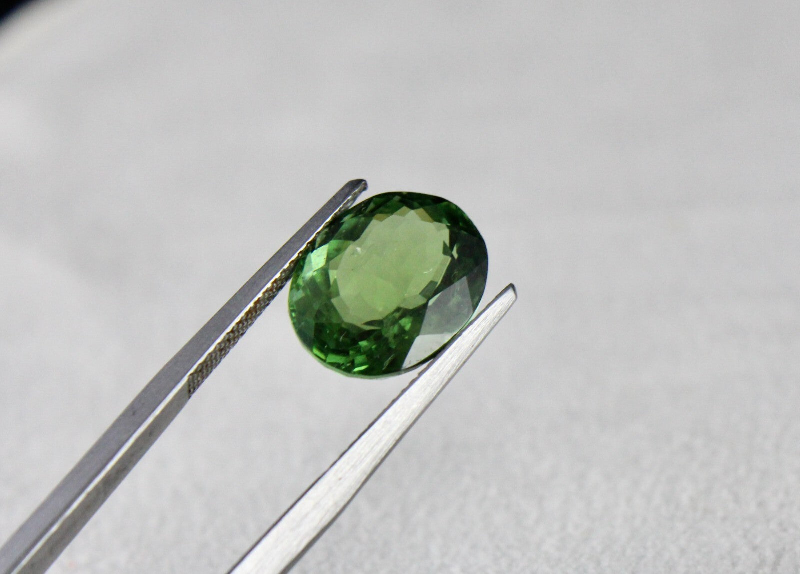 Certified Natural Green Chrome Tourmaline 7.31 Ct Oval Gemstone Ring Pendant