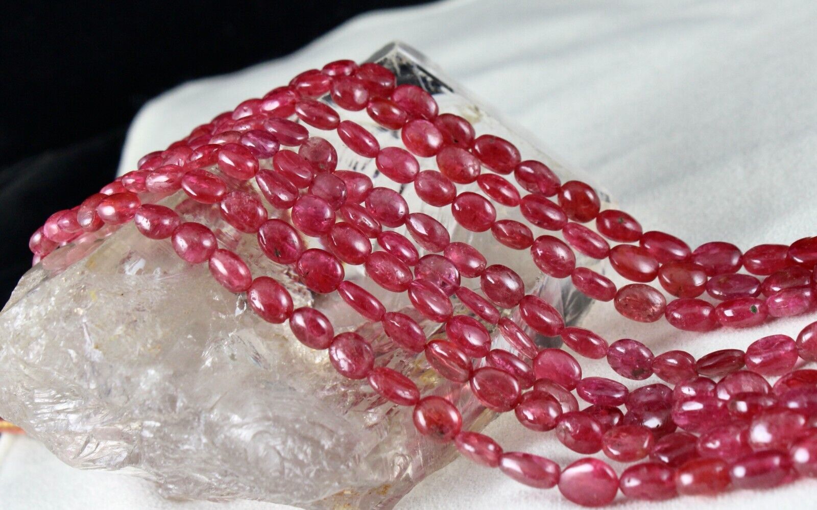 Natural Red Spinel Beads Long Cabochon 4 L 431 Ct Gemstone Finest Necklace