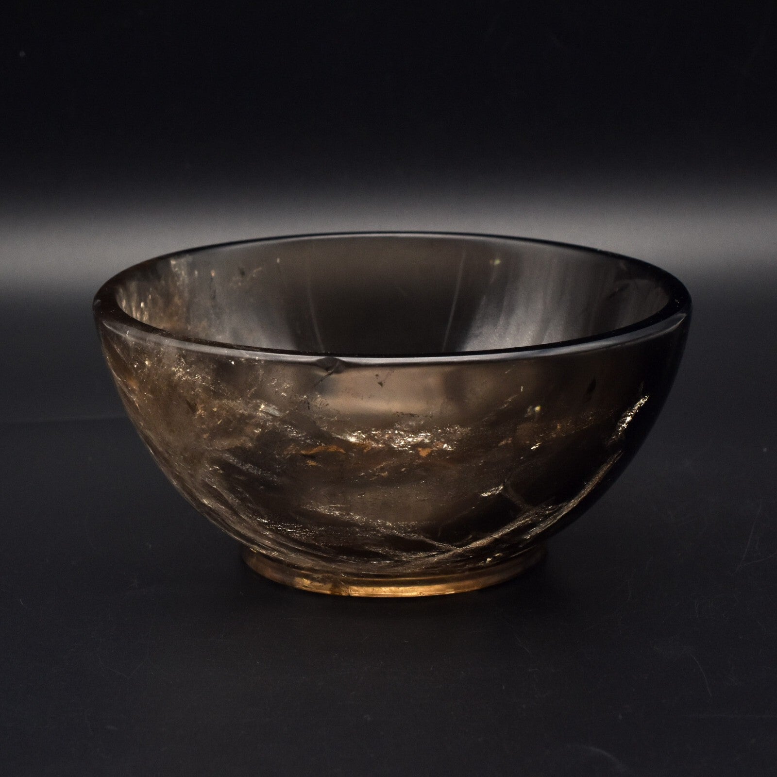 Certified Handmade Natural Smoky Quartz 2242 Ct Carved Round Gemstone Bowl Decor