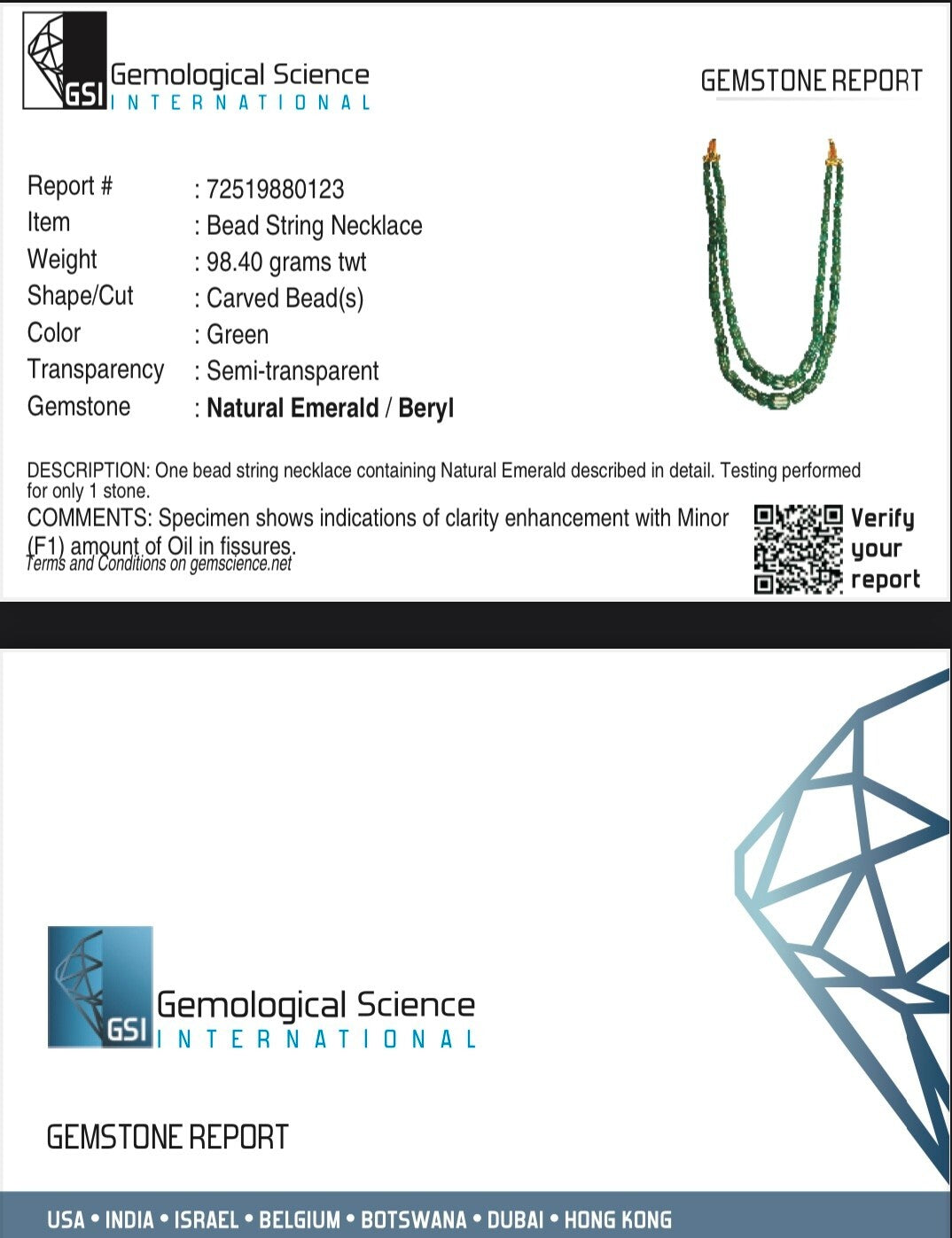 Certified Natural Emerald Carved Beads Necklace 465 Ct Vintage 17mm 2l For Women