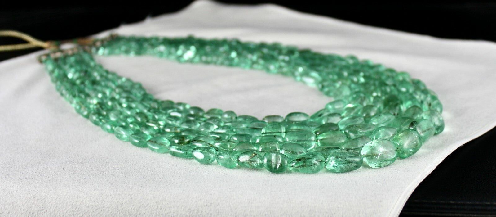 Certified Natural Colombian Emerald Beads 1148ct Necklace For Women