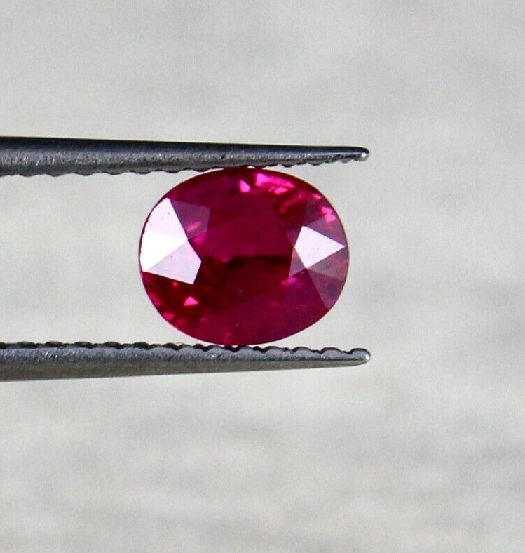 CERTIFIED NATURAL HEATED BURMA RUBY OVAL CUT 1.03 CTS GEMSTONE RING PENDANT