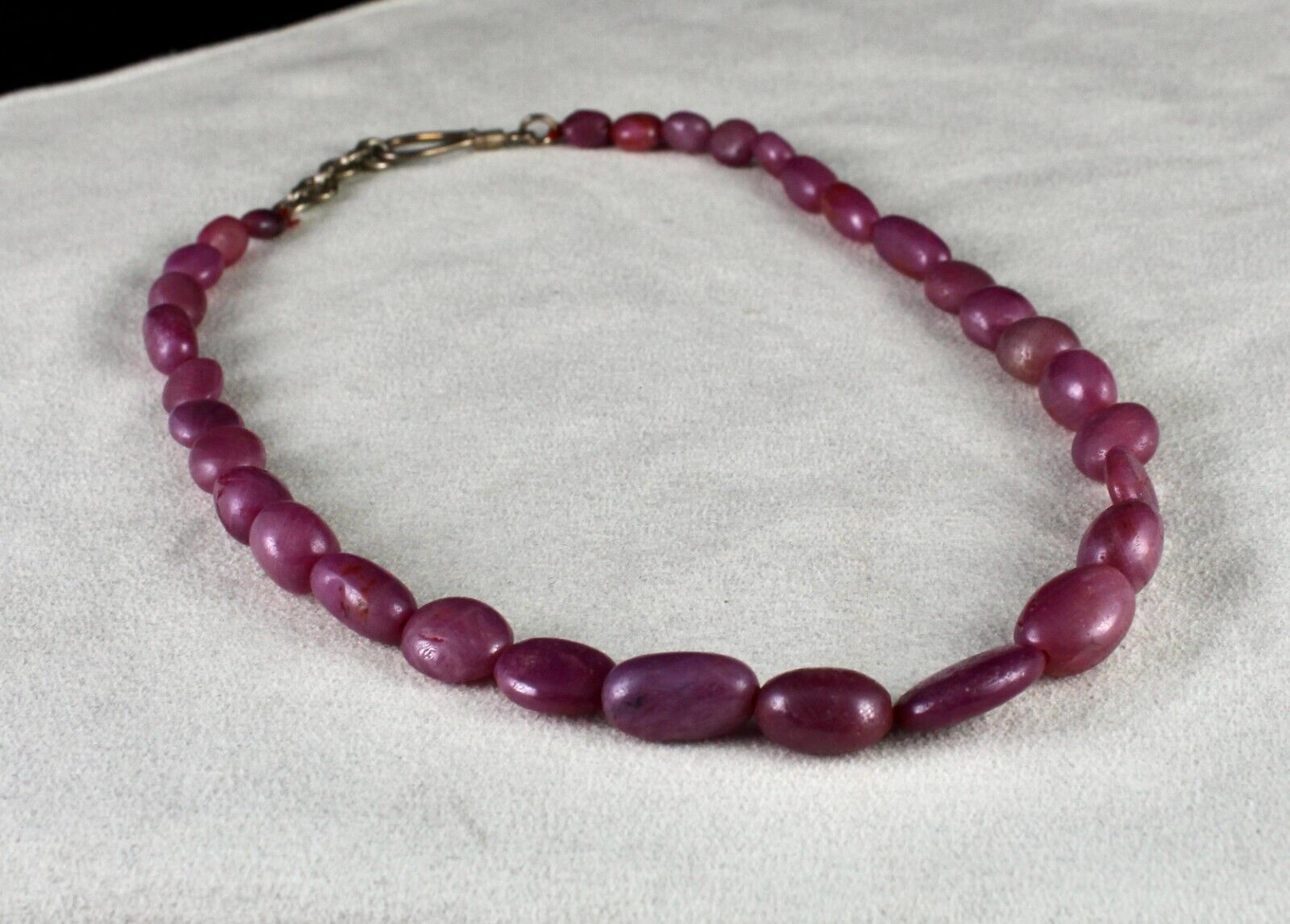 Natural Untreated Ruby Beads Nugget 1 L 263 Ct Gemstone Silver Fashion Necklace