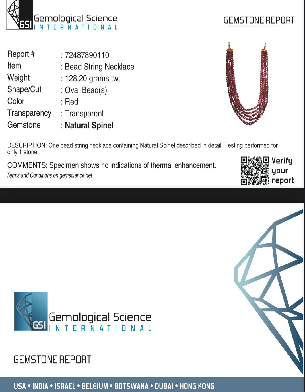 Certified Natural Spinel Cabochon 617 Ct Red Gemstone Beaded Necklace 5 L