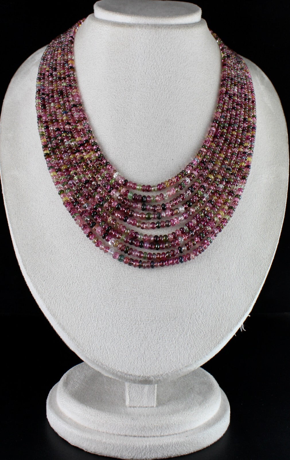Certified Natural Tourmaline 9 Line Necklace 668ct Multi-colour Gemstone Strand
