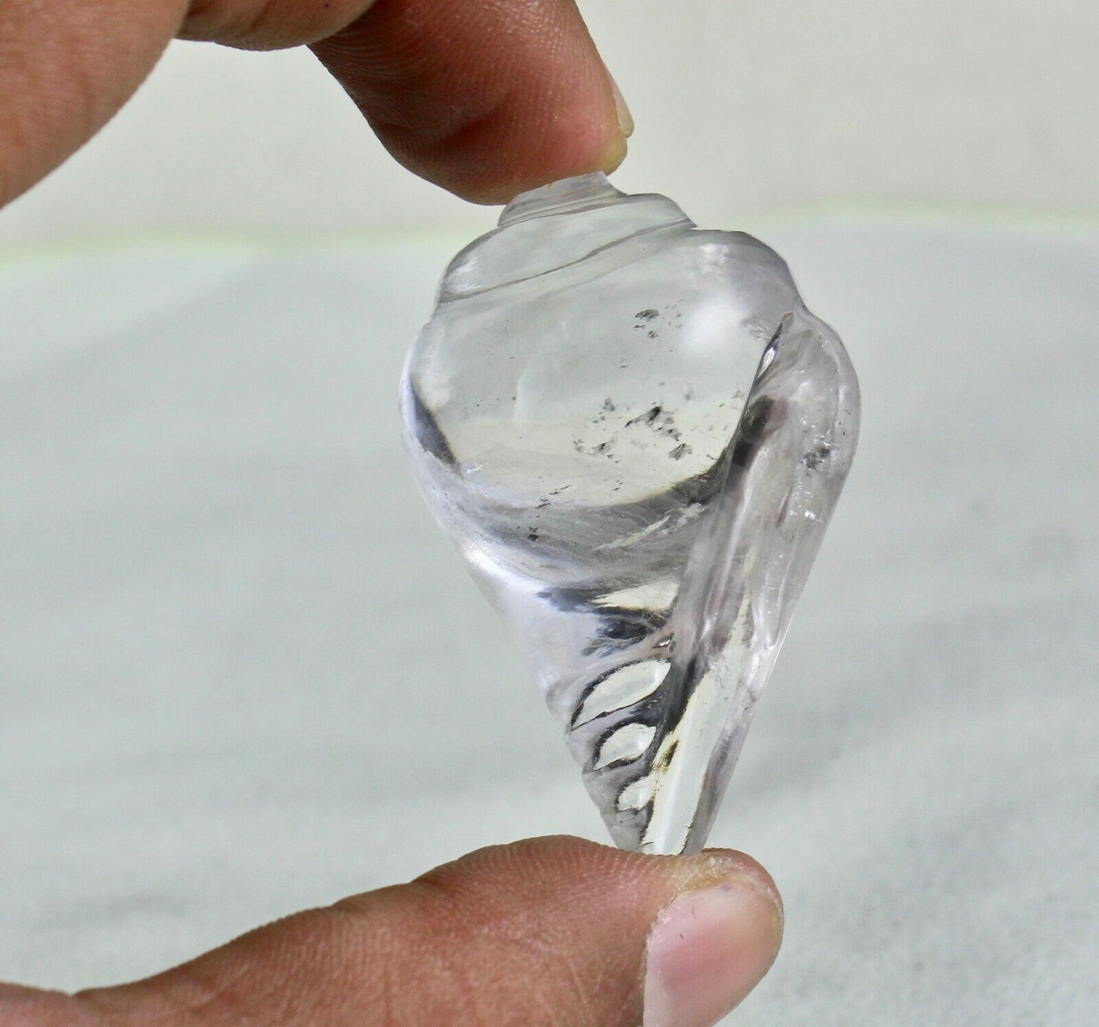 Natural Rock Crystal Quartz Shank Carved 153 Ct Divine Gemstone Spiritual Decor