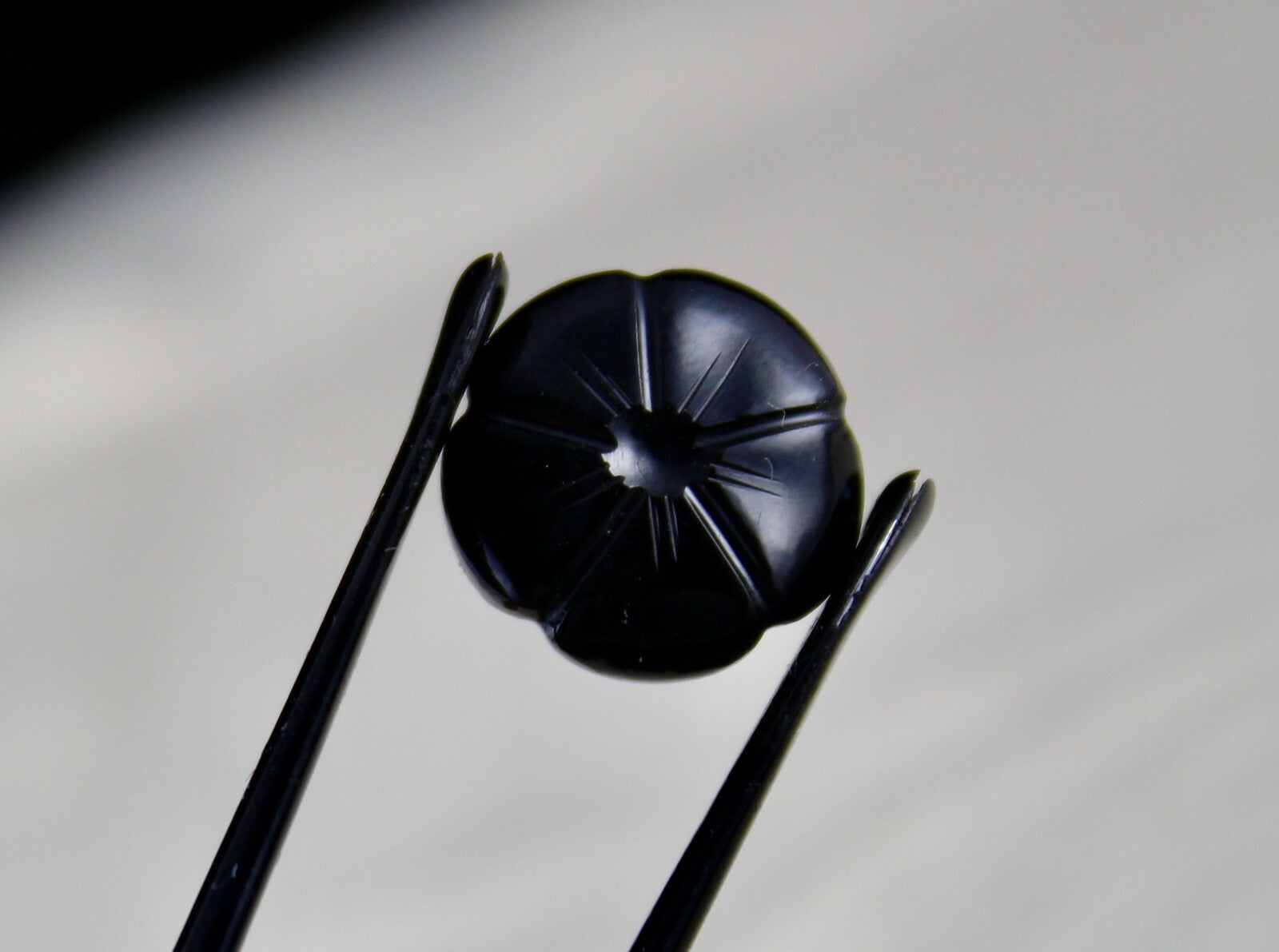 Natural Black Onyx 63ct Carved Flower 15 Pcs Gemstone Ring Pendant Earring Set