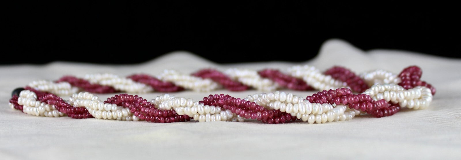 Certified Antique Natural Red Spinel 253ct Pearl Gemstone Necklace For Women